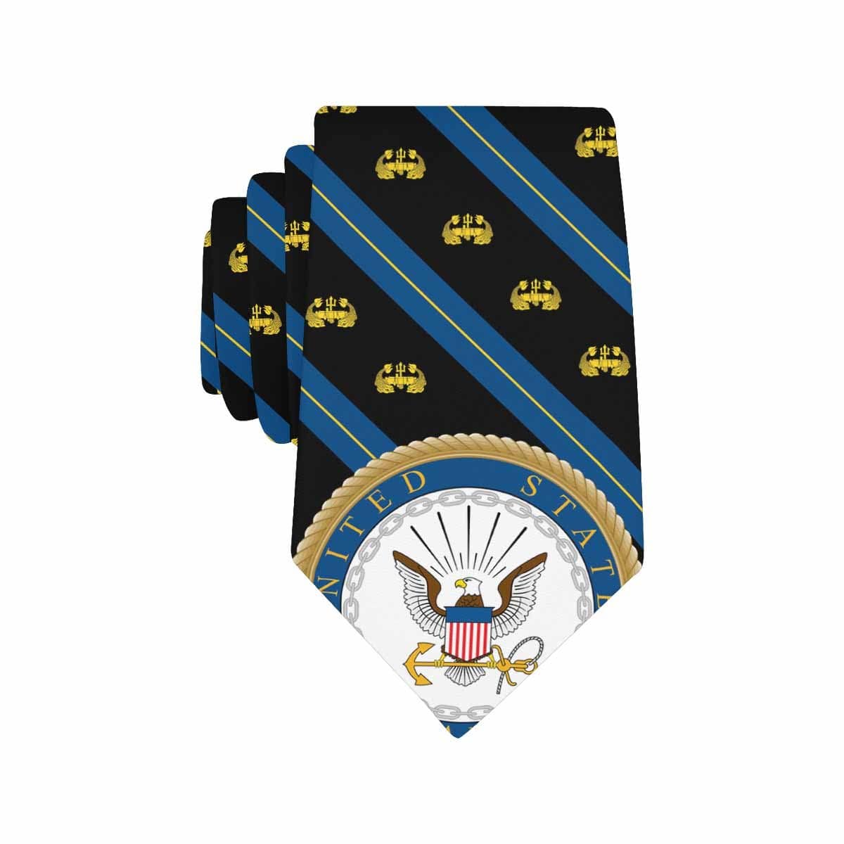 US Navy Deep Submergence Officer Badge Classic Necktie (Two Sides)-Necktie-Navy-Badge-Veterans Nation