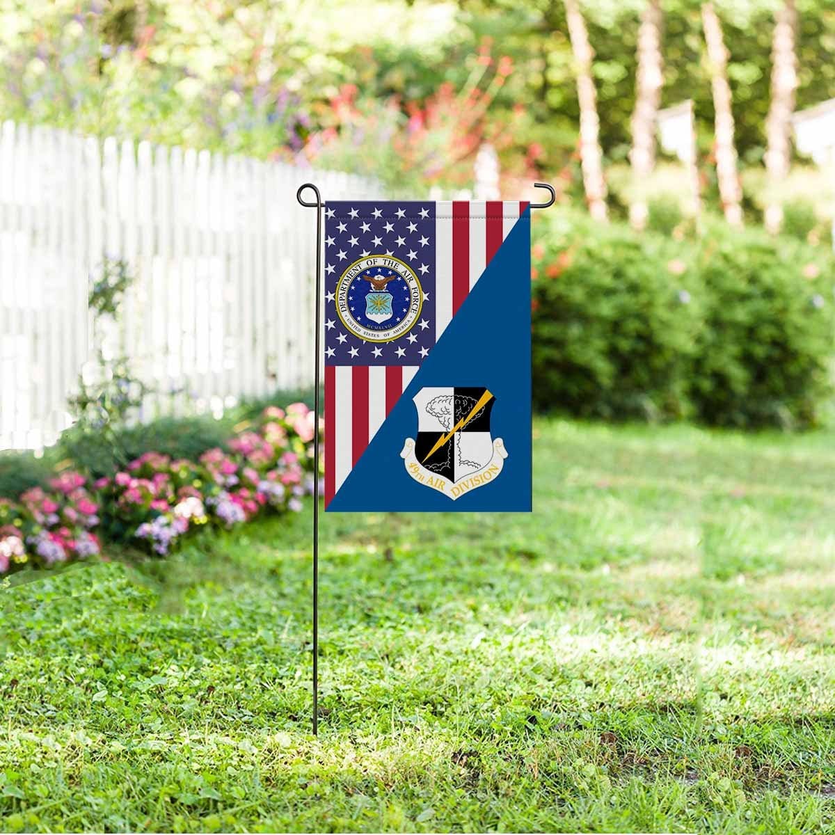 US Air Force 49th Air Division Garden Flag/Yard Flag 12 inches x 18 inches Twin-Side Printing-GDFlag-USAF-AirDivision-Veterans Nation