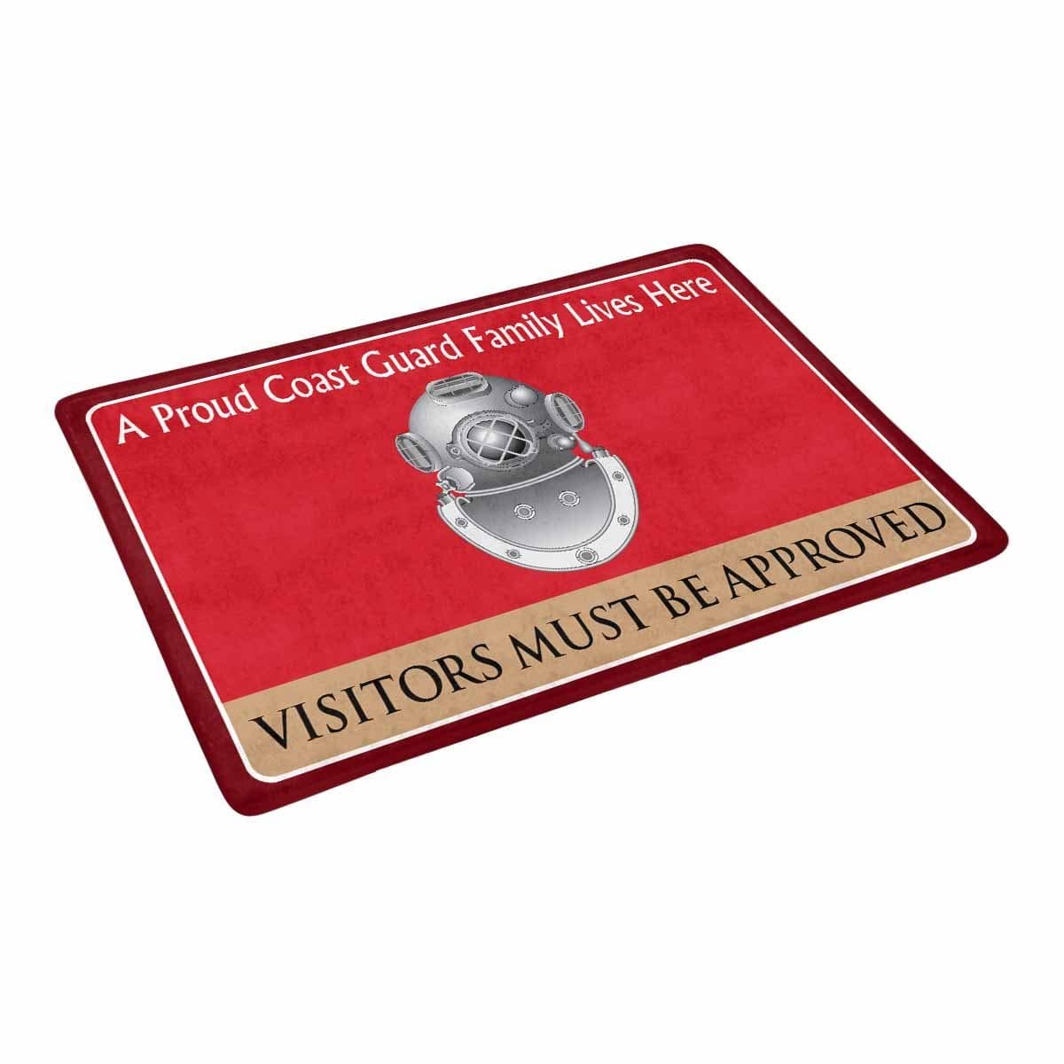 US Coast Guard Diver ND Logo Family Doormat - Visitors must be approved (23.6 inches x 15.7 inches)-Doormat-USCG-Rate-Veterans Nation