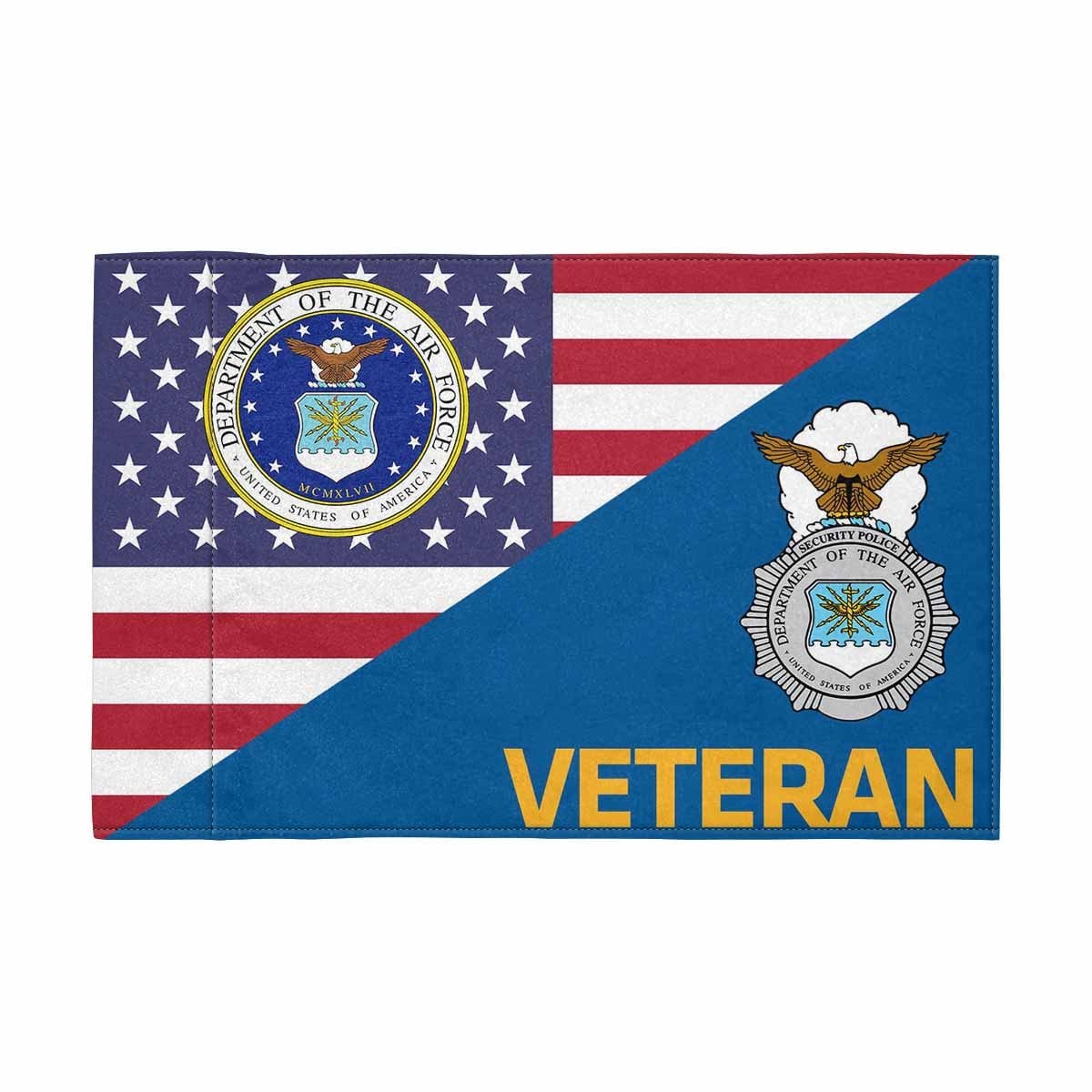 US Air Force Security Police Veteran Motorcycle Flag 9" x 6" Twin-Side Printing D01-MotorcycleFlag-USAF-Veterans Nation