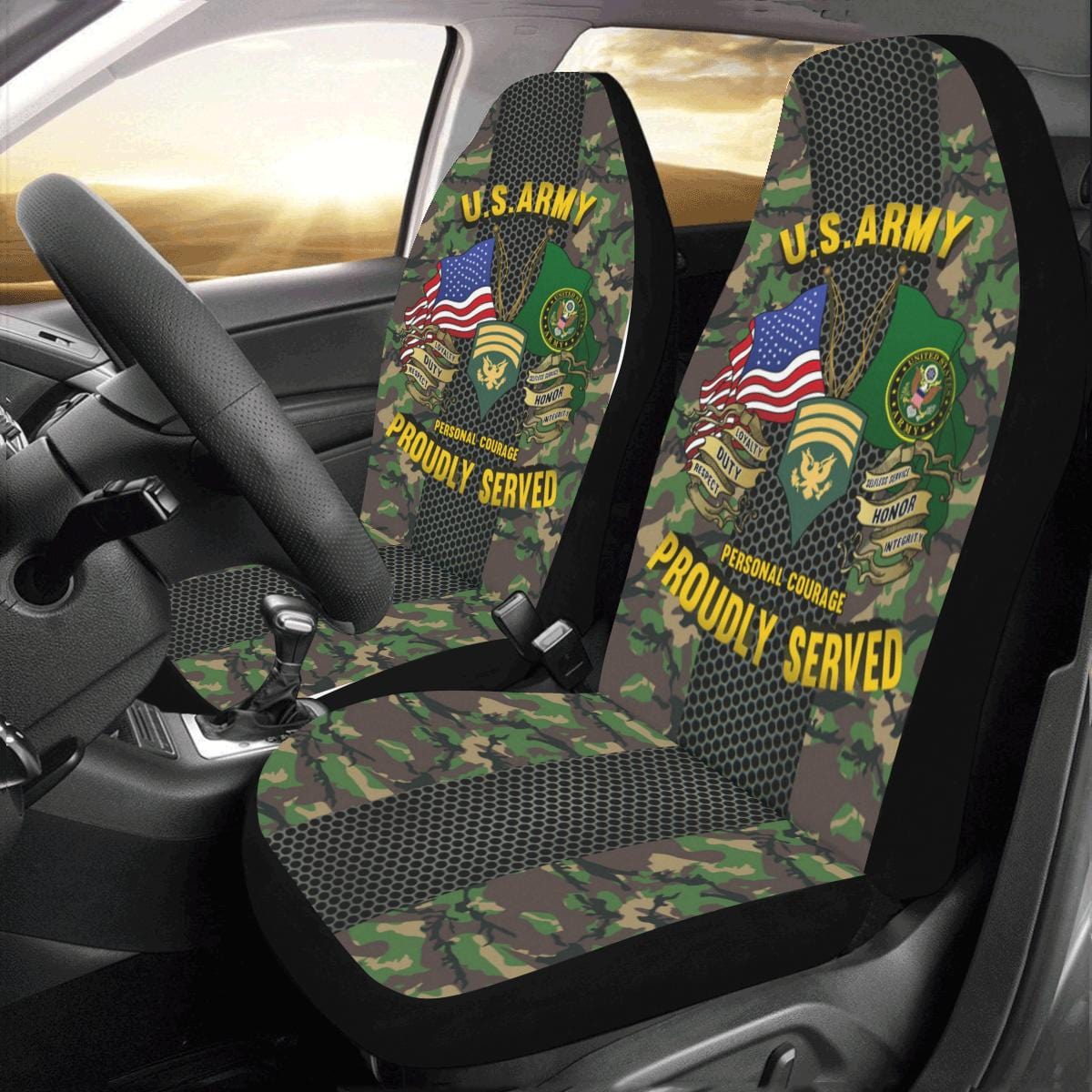 US Army E-7 SPC E7 SP7 Specialist 7 Master Specialist - Car Seat Cover Car Seat Covers (Set of 2)-SeatCovers-Army-Ranks-Veterans Nation