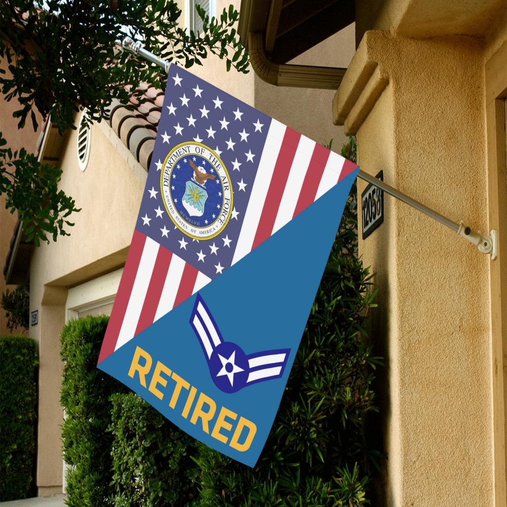 US Air Force E-3 Airman First Class A1C Retired House Flag 28 inches x 40 inches Twin-Side Printing-HouseFlag-USAF-Ranks-Veterans Nation