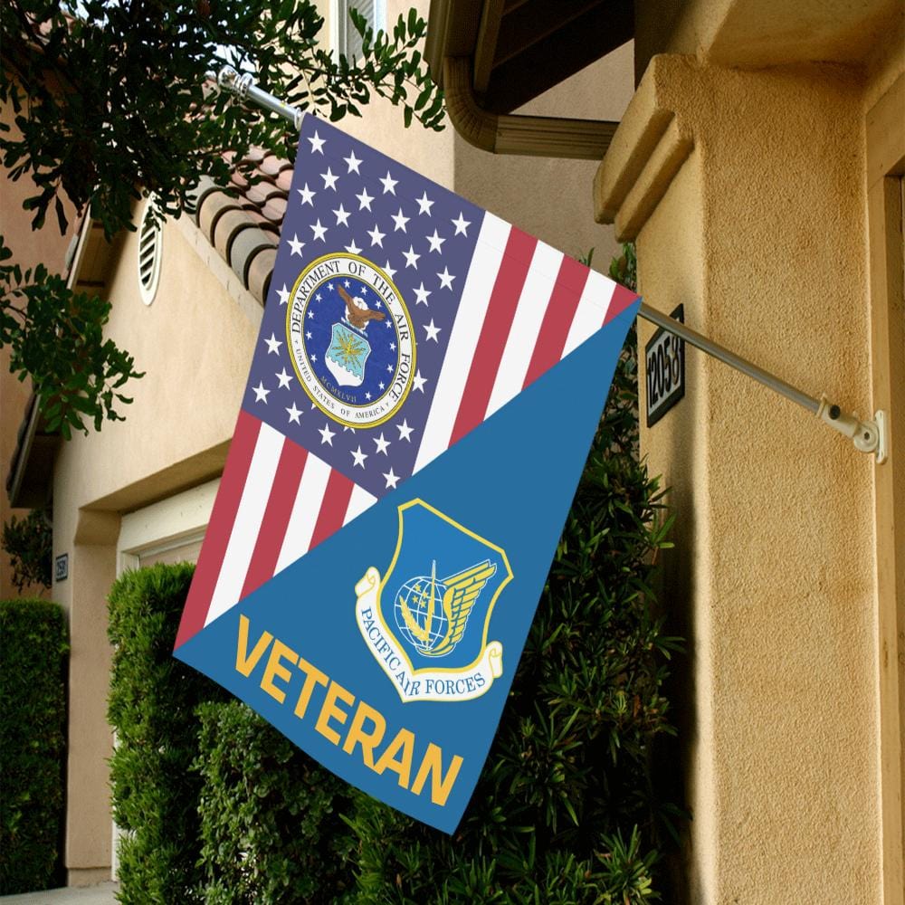 US Air Force Pacific Air Forces Veteran House Flag 28 inches x 40 inches Twin-Side Printing-HouseFlag-USAF-Shield-Veterans Nation