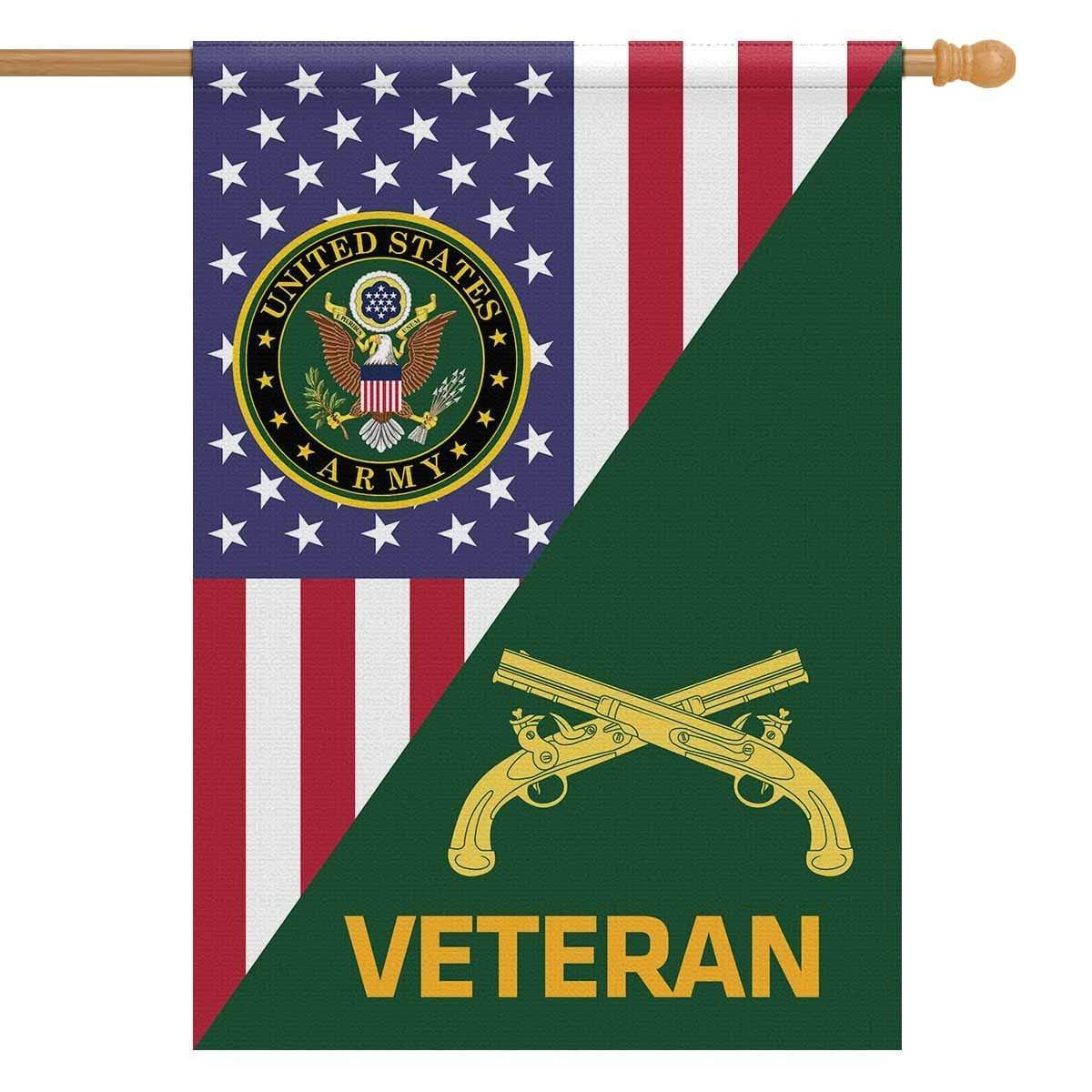 US Army Veteran Insignia With America Flag House Flag 28 Inch x 40 Inch Twin-Side Printing-HouseFlag-Army-Veterans Nation