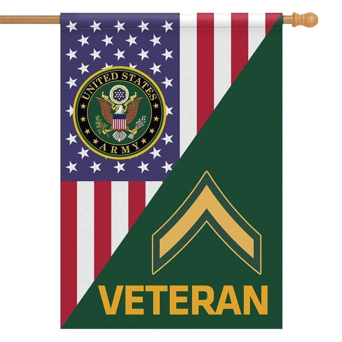 US Army Veteran Insignia With America Flag House Flag 28 Inch x 40 Inch Twin-Side Printing-HouseFlag-Army-Veterans Nation