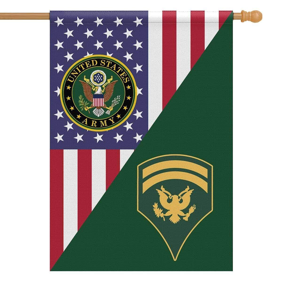 US Army Insignia With America Flag House Flag 28 Inch x 40 Inch Twin-Side Printing-HouseFlag-Army-Veterans Nation