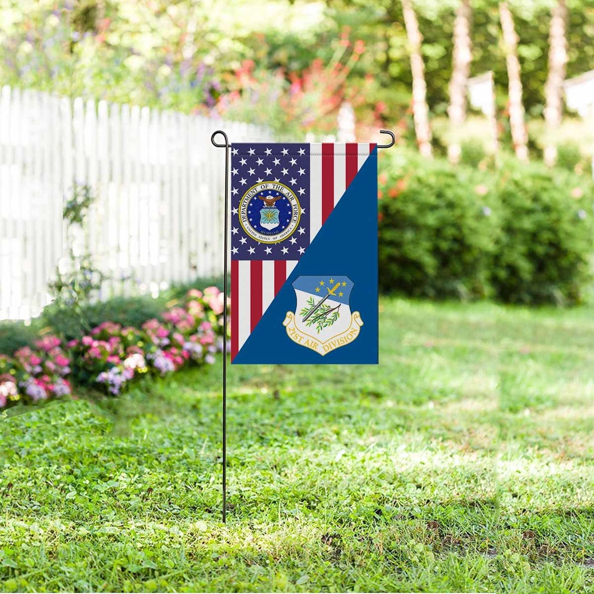 US Air Force 21st Air Division Garden Flag/Yard Flag 12 inches x 18 inches Twin-Side Printing-GDFlag-USAF-AirDivision-Veterans Nation