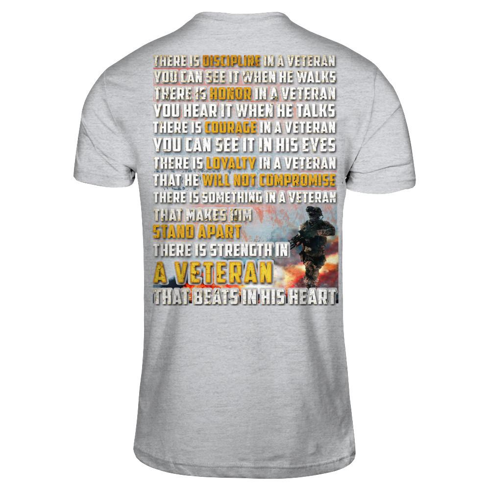 Military T-Shirt "Veteran - Beats in His Heart"-TShirt-General-Veterans Nation