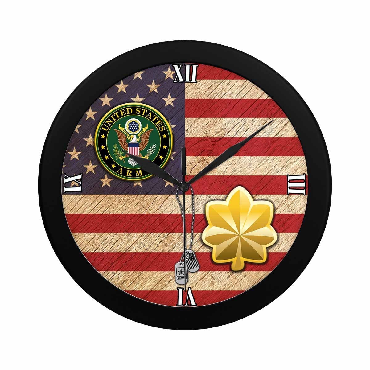 US Army O-4 Major O4 MAJ Wall Clock-WallClocks-Army-Ranks-Veterans Nation