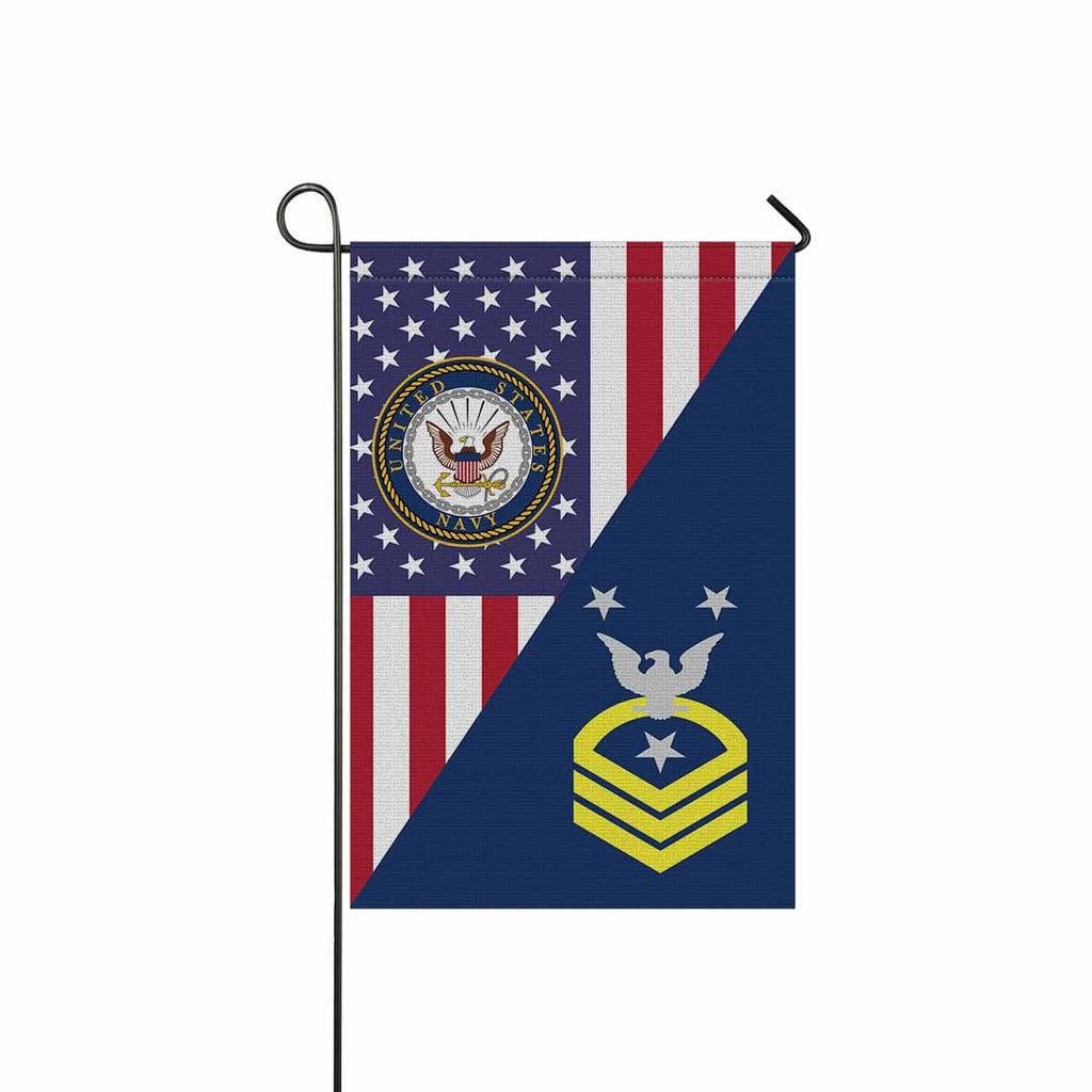 US Navy E-9 Command Master Chief Petty Officer E9 CMDCM Senior Enlisted Advisor Collar Device Garden Flag/Yard Flag 12 inches x 18 inches Twin-Side Printing-GDFlag-Navy-Collar-Veterans Nation