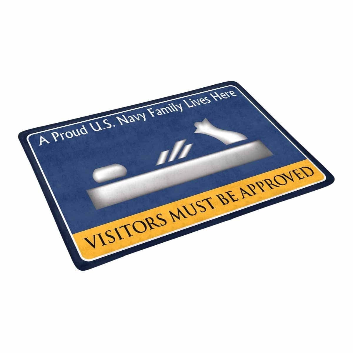 Navy Patternmaker Navy PM Family Doormat - Visitors must be approved (23,6 inches x 15,7 inches)-Doormat-Navy-Rate-Veterans Nation