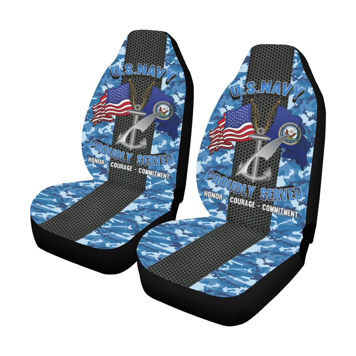 Navy Counselor Navy NC Car Seat Covers (Set of 2)-SeatCovers-Navy-Rate-Veterans Nation