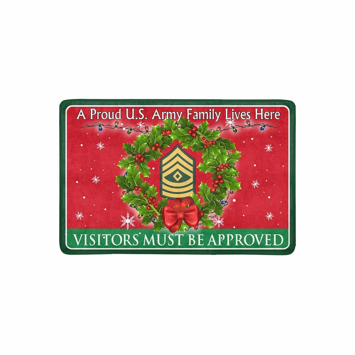 US Army E-8 First Sergeant E8 1SG Noncommissioned Officer Ranks - Visitors must be approved Christmas Doormat-Doormat-Army-Ranks-Veterans Nation