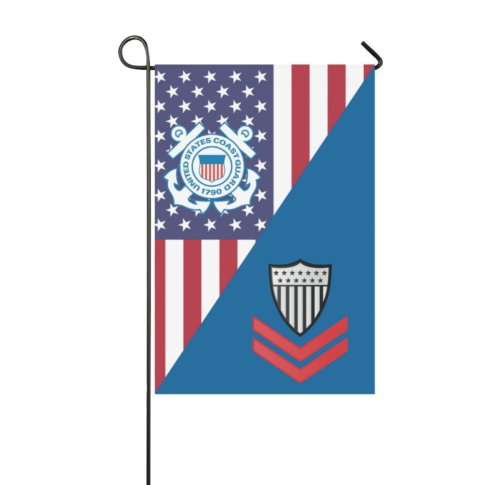 US Coast Guard E-5 Petty Officer Second Class E5 PO2 Garden Flag/Yard Flag 12 inches x 18 inches Twin-Side Printing-GDFlag-USCG-Collar-Veterans Nation