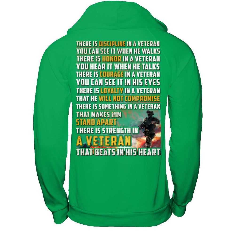 Military T-Shirt "Veteran - Beats in His Heart"-TShirt-General-Veterans Nation