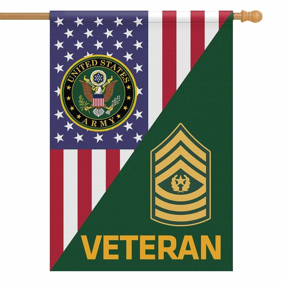 US Army Veteran Insignia With America Flag House Flag 28 Inch x 40 Inch Twin-Side Printing-HouseFlag-Army-Veterans Nation