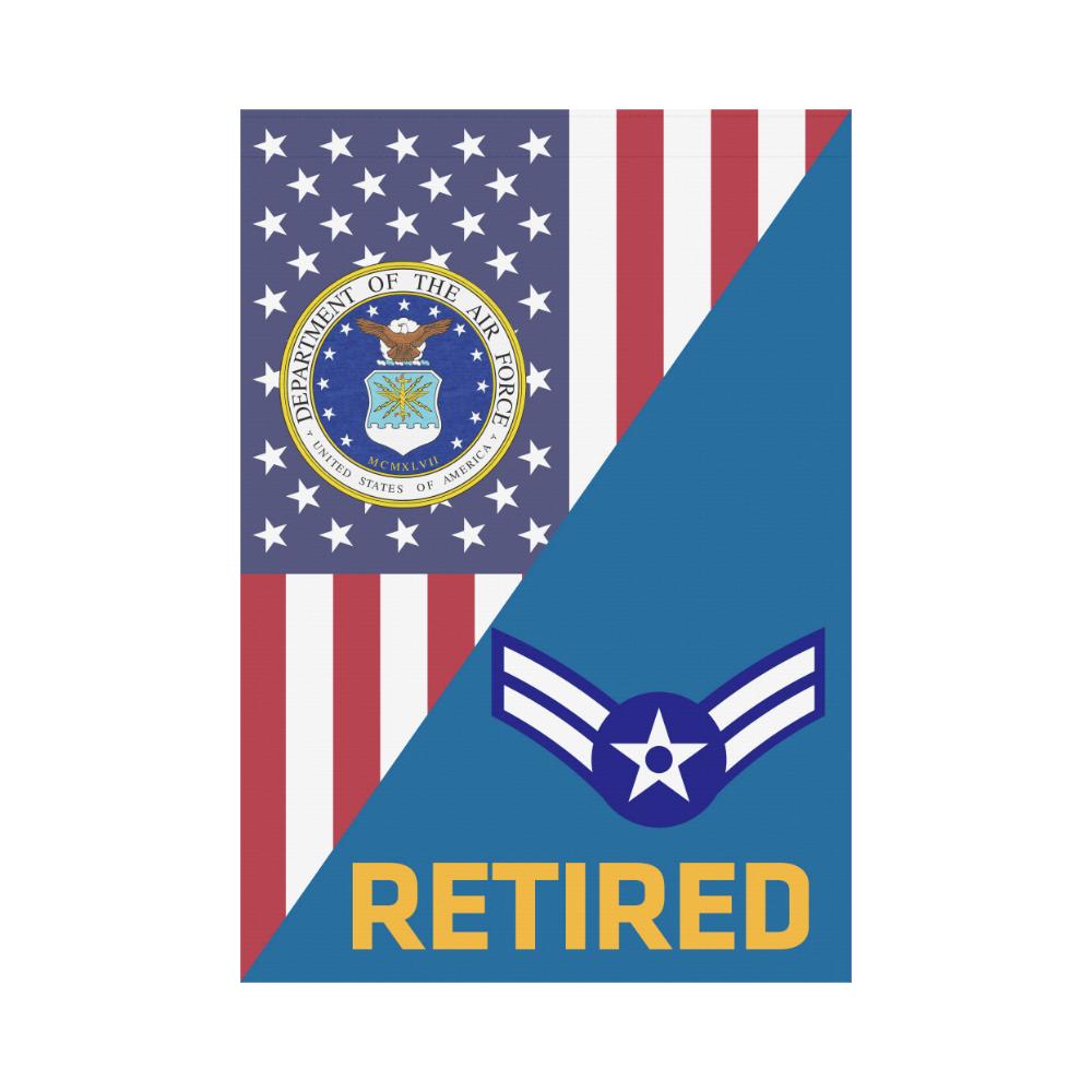 US Air Force E-3 Airman First Class A1C Retired House Flag 28 inches x 40 inches Twin-Side Printing-HouseFlag-USAF-Ranks-Veterans Nation