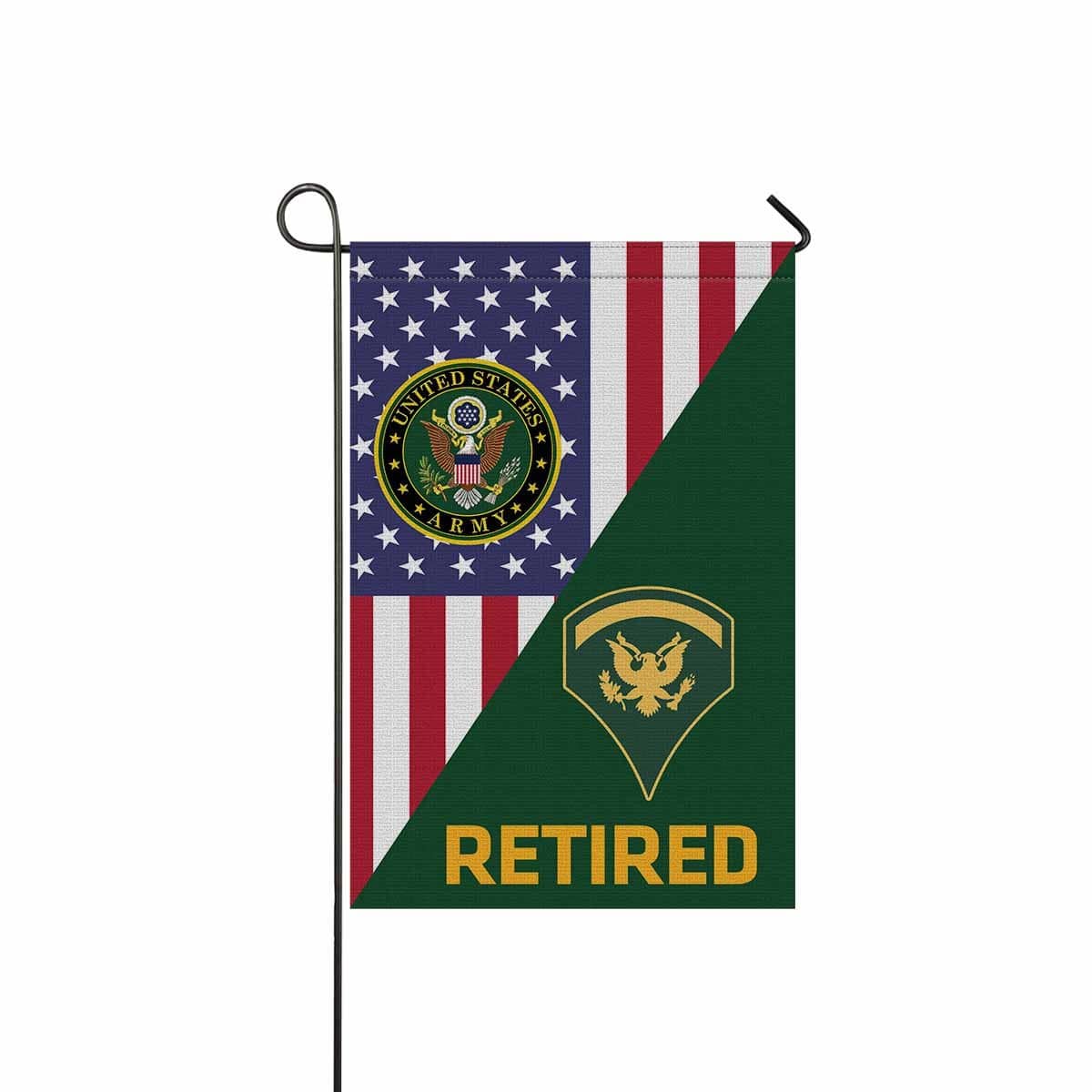 US Army E-5 SPC E5 SP5 Specialist 5 Specialist 2nd Class Retired Garden Flag/Yard Flag 12 inches x 18 inches Twin-Side Printing-GDFlag-Army-Ranks-Veterans Nation