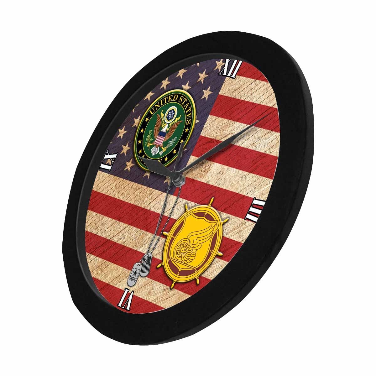 U.S. Army Transportation Corps Black Wall Clock-WallClocks-Army-Branch-Veterans Nation