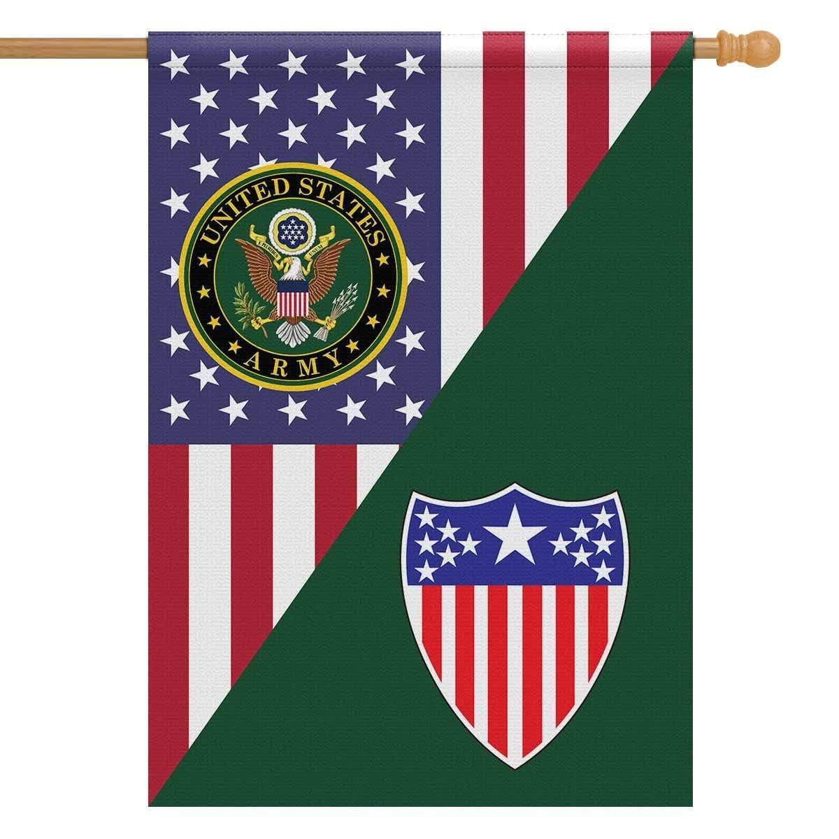 US Army Insignia With America Flag House Flag 28 Inch x 40 Inch Twin-Side Printing-HouseFlag-Army-Veterans Nation