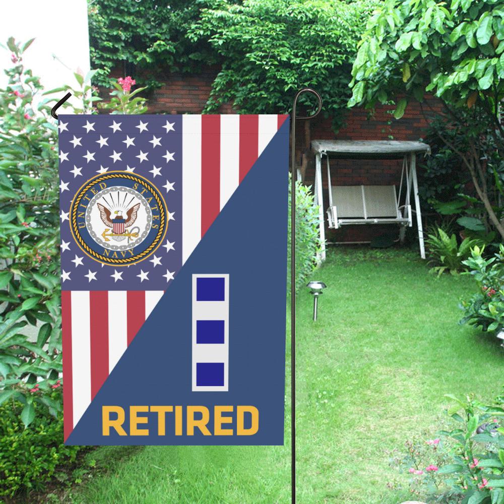 US Navy W-4 Chief Warrant Officer 4 W4 CW4 Retired Garden Flag/Yard Flag 12 inches x 18 inches Twin-Side Printing-GDFlag-Navy-Officer-Veterans Nation