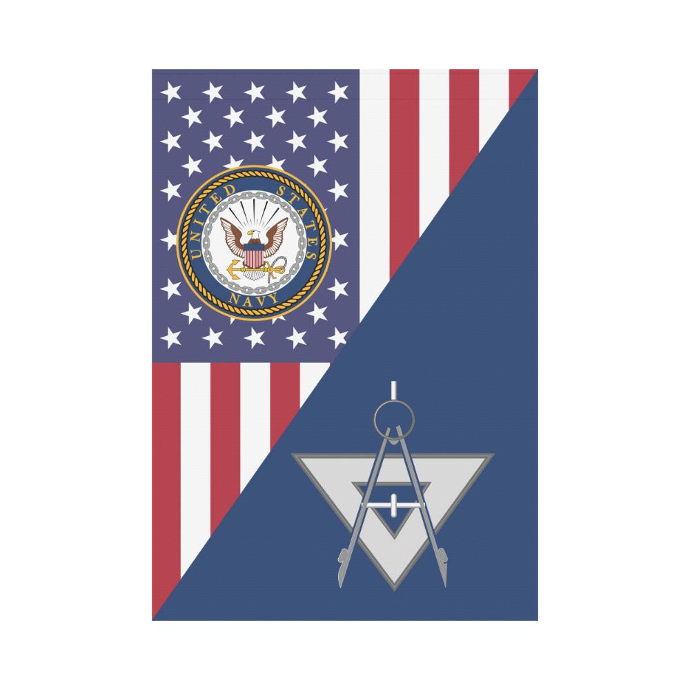 US Navy Draftsman Navy DM House Flag 28 inches x 40 inches Twin-Side Printing-HouseFlag-Navy-Rate-Veterans Nation