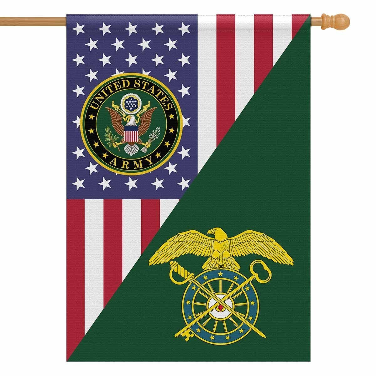 US Army Insignia With America Flag House Flag 28 Inch x 40 Inch Twin-Side Printing-HouseFlag-Army-Veterans Nation