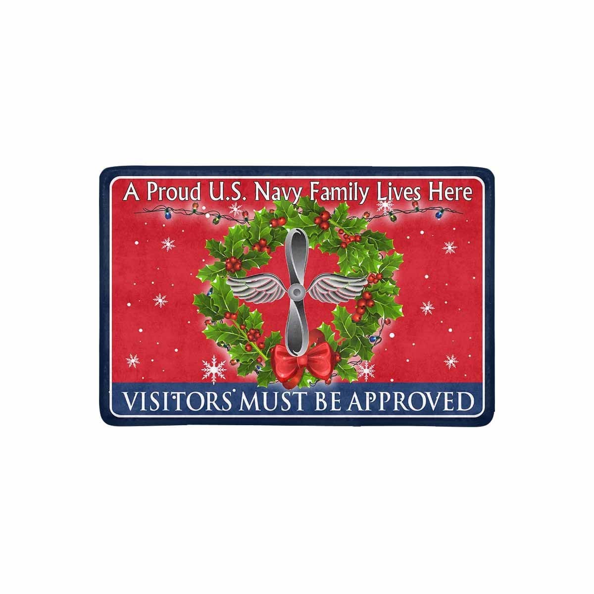 U.S Navy Aviation machinist's mate Navy AD - Visitors must be approved - Christmas Doormat-Doormat-Navy-Rate-Veterans Nation