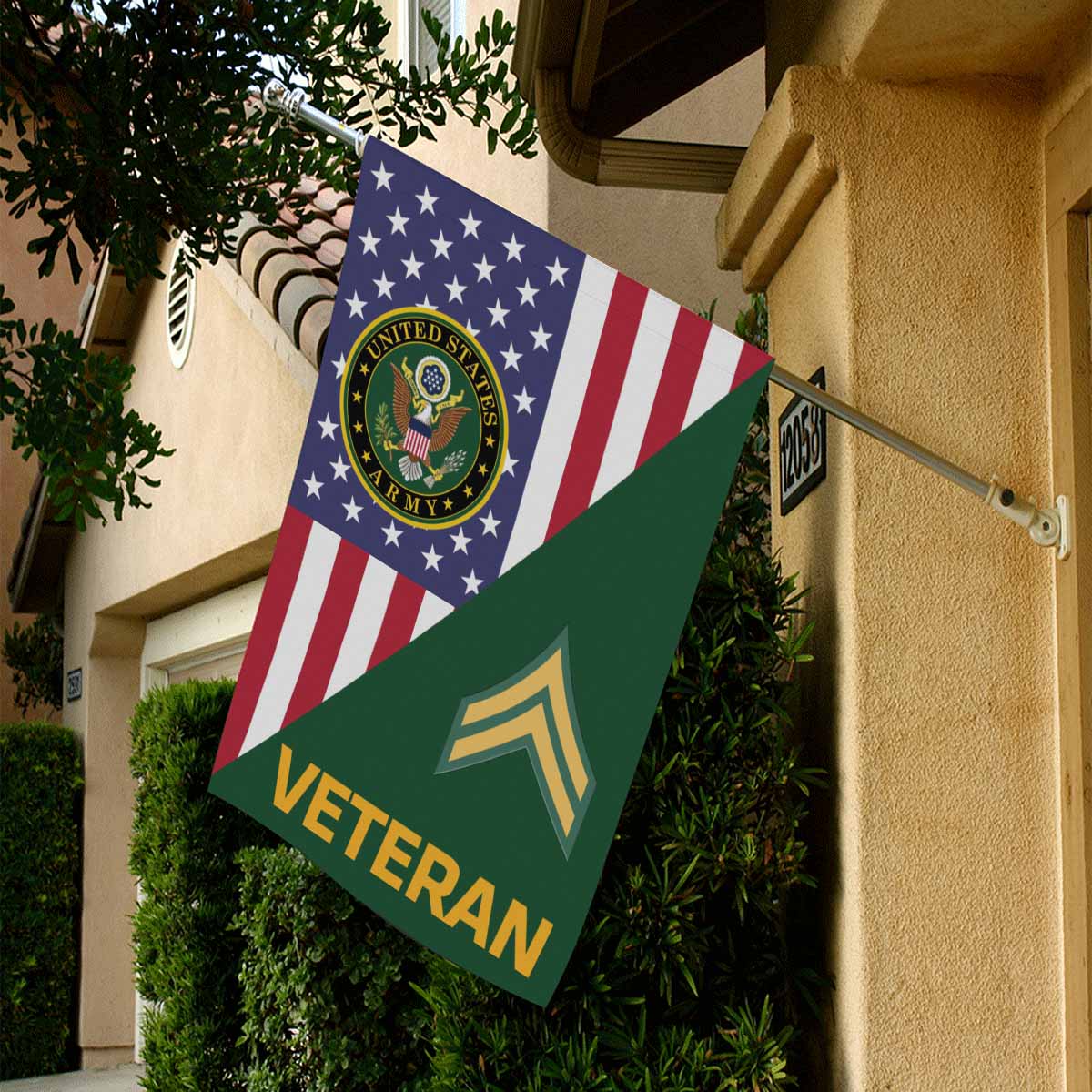 US Army E-4 Corporal E4 CPL Veteran House Flag 28 Inch x 40 Inch 2-Side Printing-HouseFlag-Army-Ranks-Veterans Nation