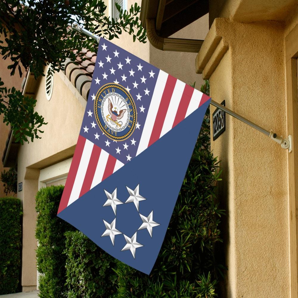 US Navy O-11 Fleet Admiral O11 FADM Flag Officer House Flag 28 inches x 40 inches Twin-Side Printing-HouseFlag-Navy-Officer-Veterans Nation