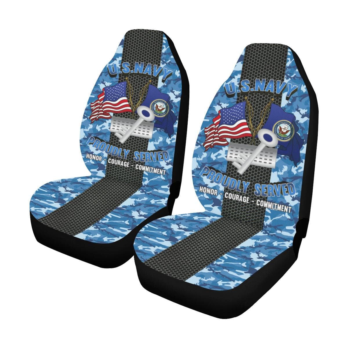 Navy Disbursing Clerk Navy DK Car Seat Covers (Set of 2)-SeatCovers-Navy-Rate-Veterans Nation