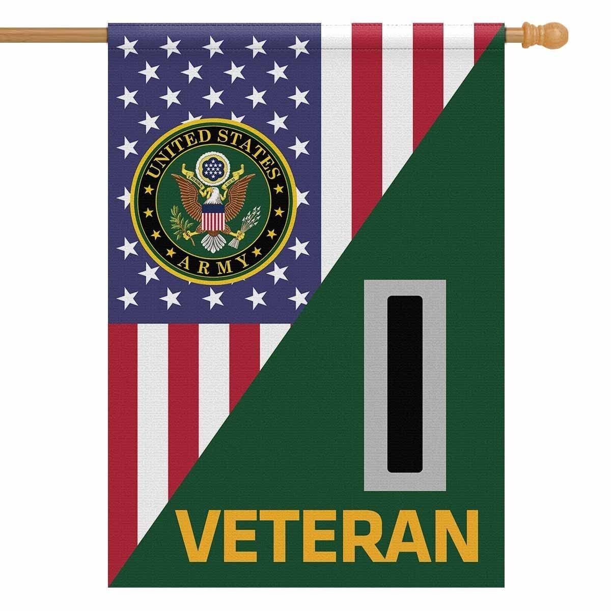 US Army Veteran Insignia With America Flag House Flag 28 Inch x 40 Inch Twin-Side Printing-HouseFlag-Army-Veterans Nation