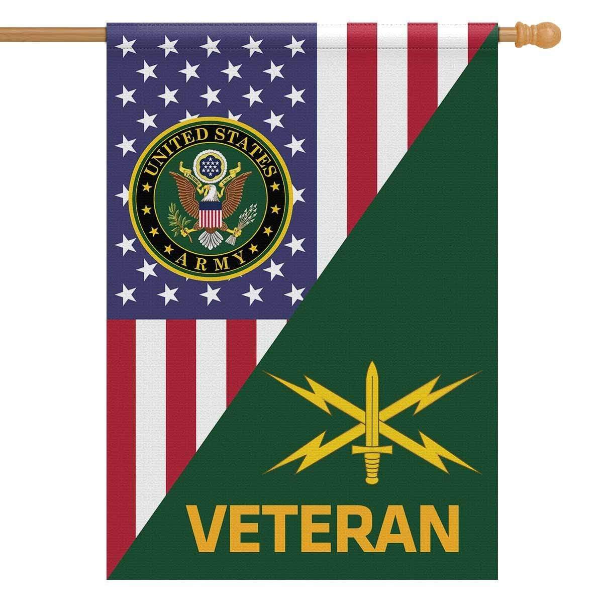 US Army Veteran Insignia With America Flag House Flag 28 Inch x 40 Inch Twin-Side Printing-HouseFlag-Army-Veterans Nation