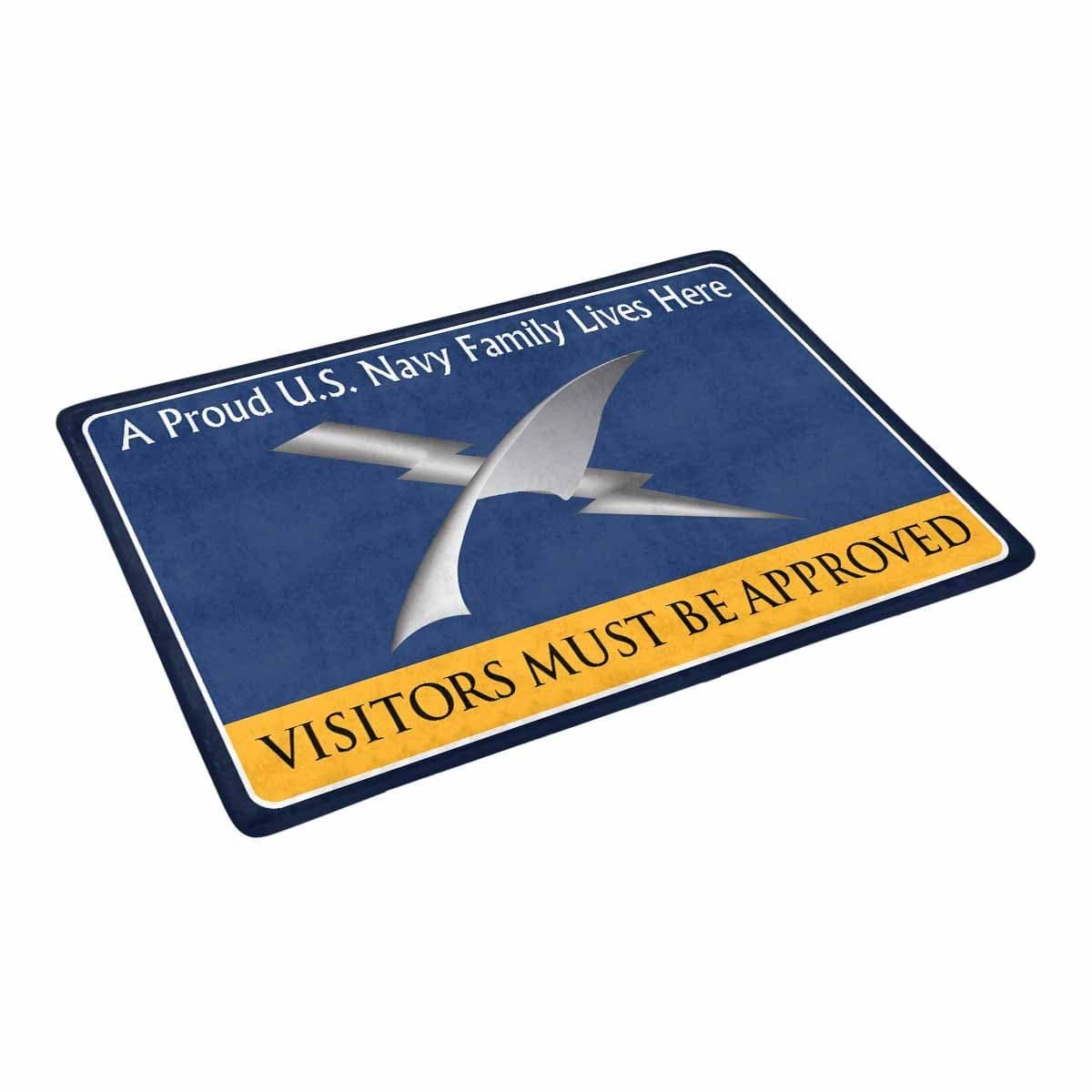 U.S Navy Cryptologic technician Navy CT Family Doormat - Visitors must be approved (23,6 inches x 15,7 inches)-Doormat-Navy-Rate-Veterans Nation