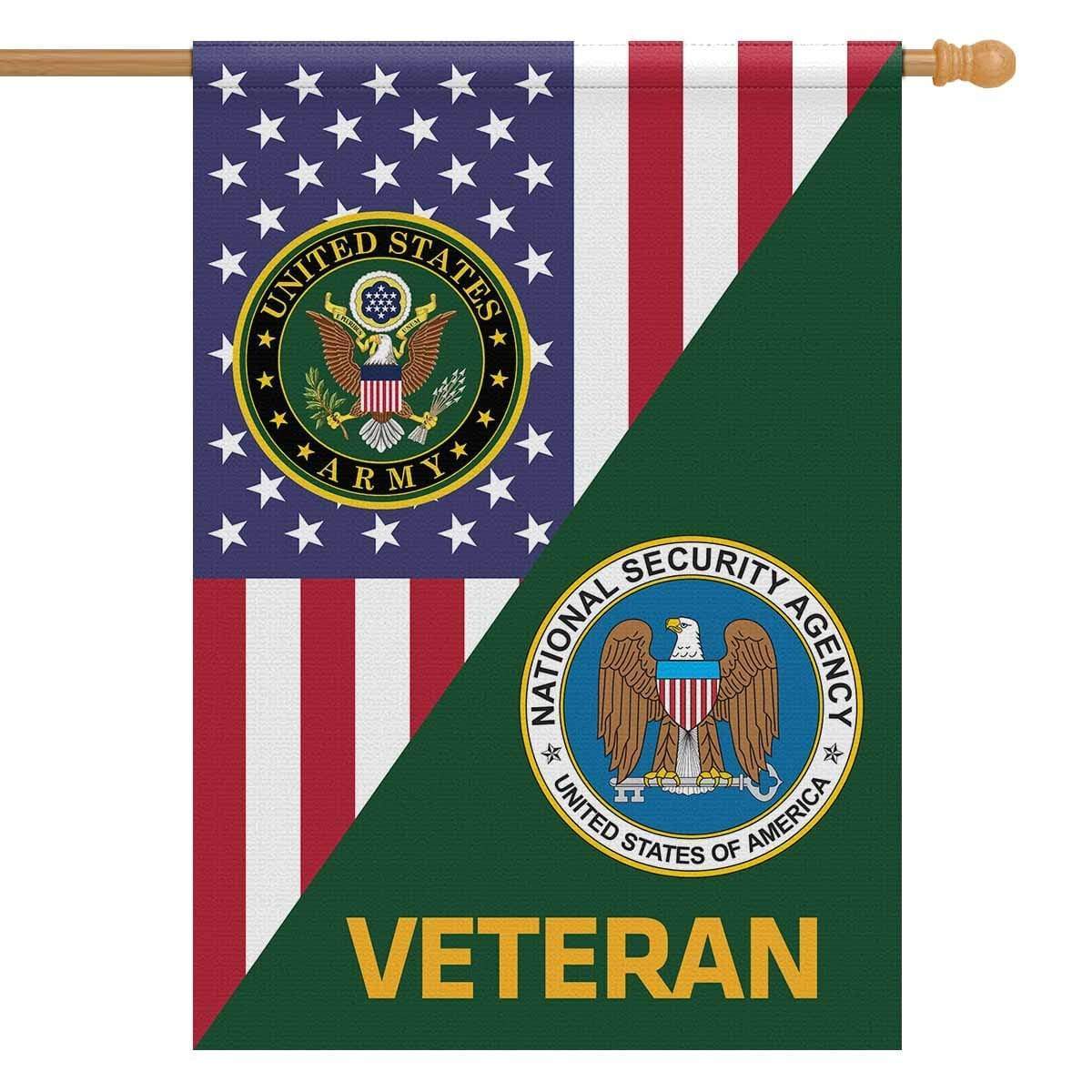 US Army Veteran Insignia With America Flag House Flag 28 Inch x 40 Inch Twin-Side Printing-HouseFlag-Army-Veterans Nation