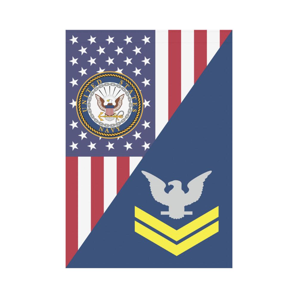 US Navy E-5 Petty Officer Second Class E5 PO2 Gold Stripe Collar Device House Flag 28 inches x 40 inches Twin-Side Printing-HouseFlag-Navy-Collar-Veterans Nation