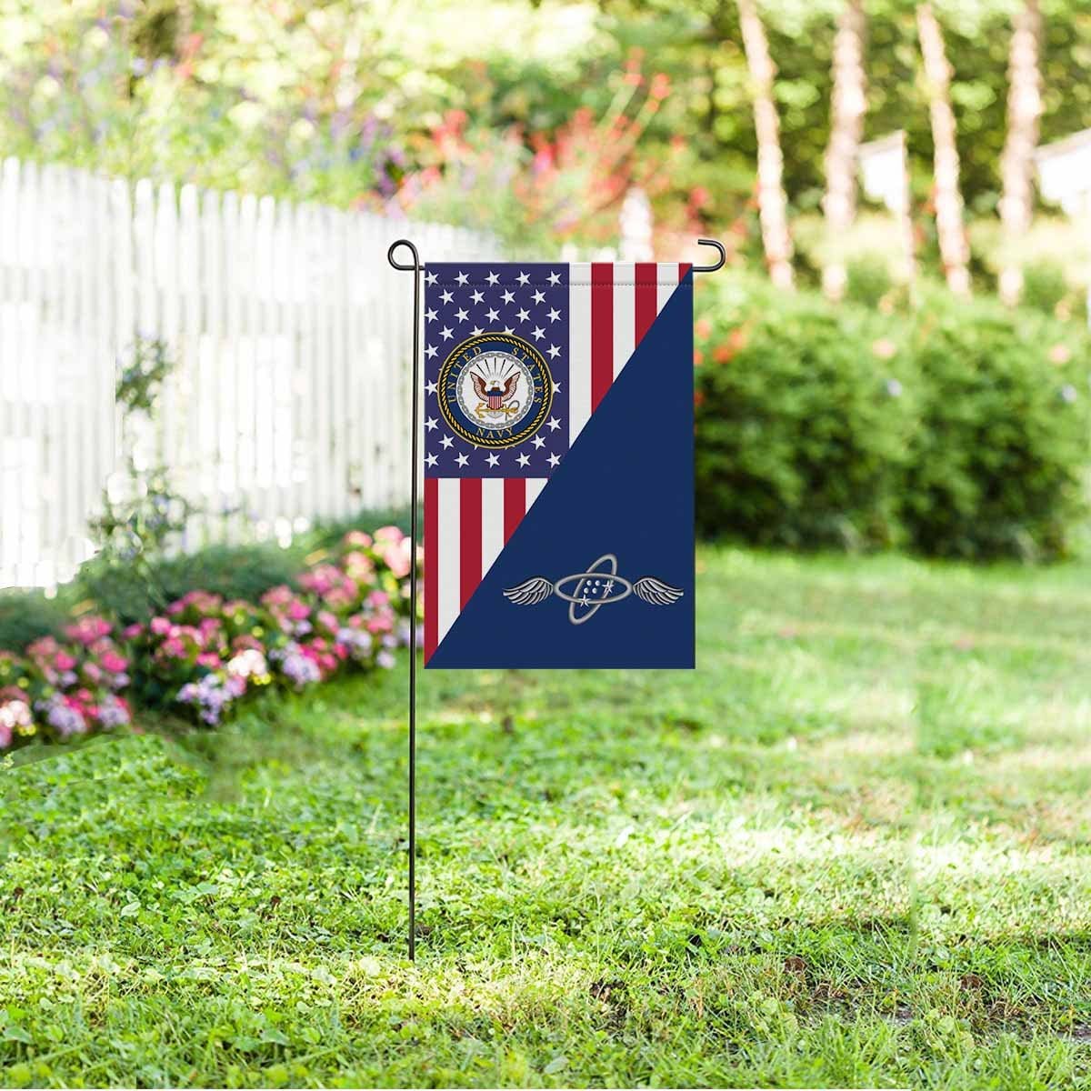 US Navy Aviation Electronics Technician Navy AT Garden Flag/Yard Flag 12 inches x 18 inches Twin-Side Printing-GDFlag-Navy-Rate-Veterans Nation