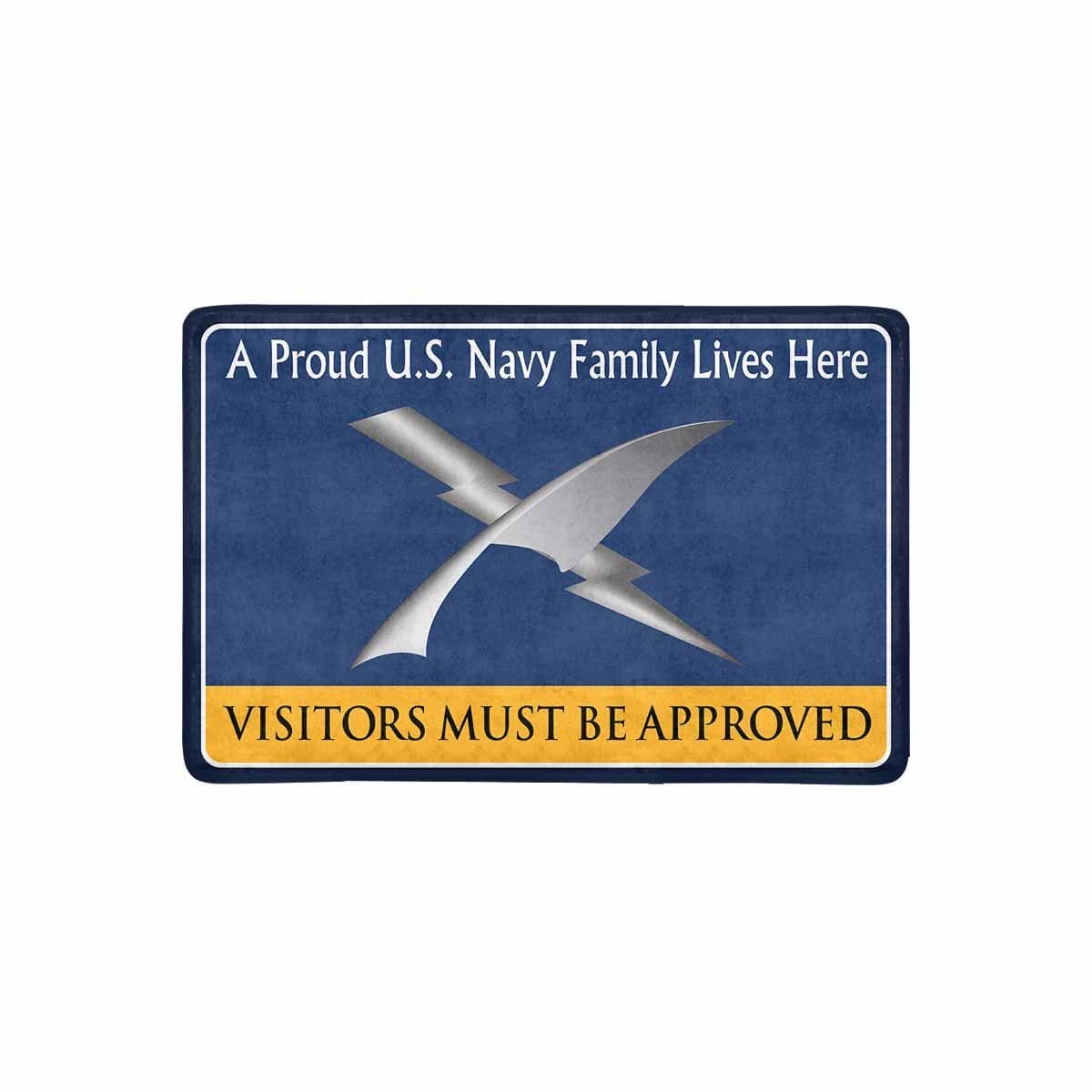 U.S Navy Cryptologic technician Navy CT Family Doormat - Visitors must be approved (23,6 inches x 15,7 inches)-Doormat-Navy-Rate-Veterans Nation