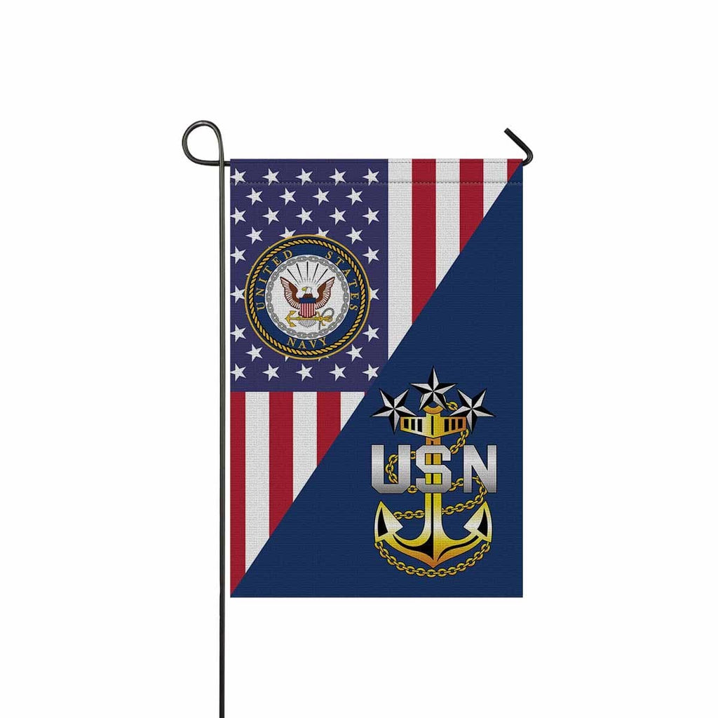 US Navy E-9 Master Chief Petty Officer Of The Navy E9 MCPON Senior Enlisted Advisor Collar Device Garden Flag/Yard Flag 12 inches x 18 inches Twin-Side Printing-GDFlag-Navy-Collar-Veterans Nation