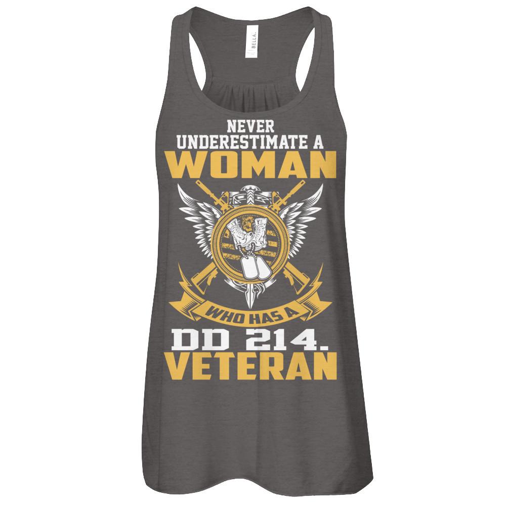 Military T-Shirt "Veteran - Woman With DD-214"-TShirt-General-Veterans Nation