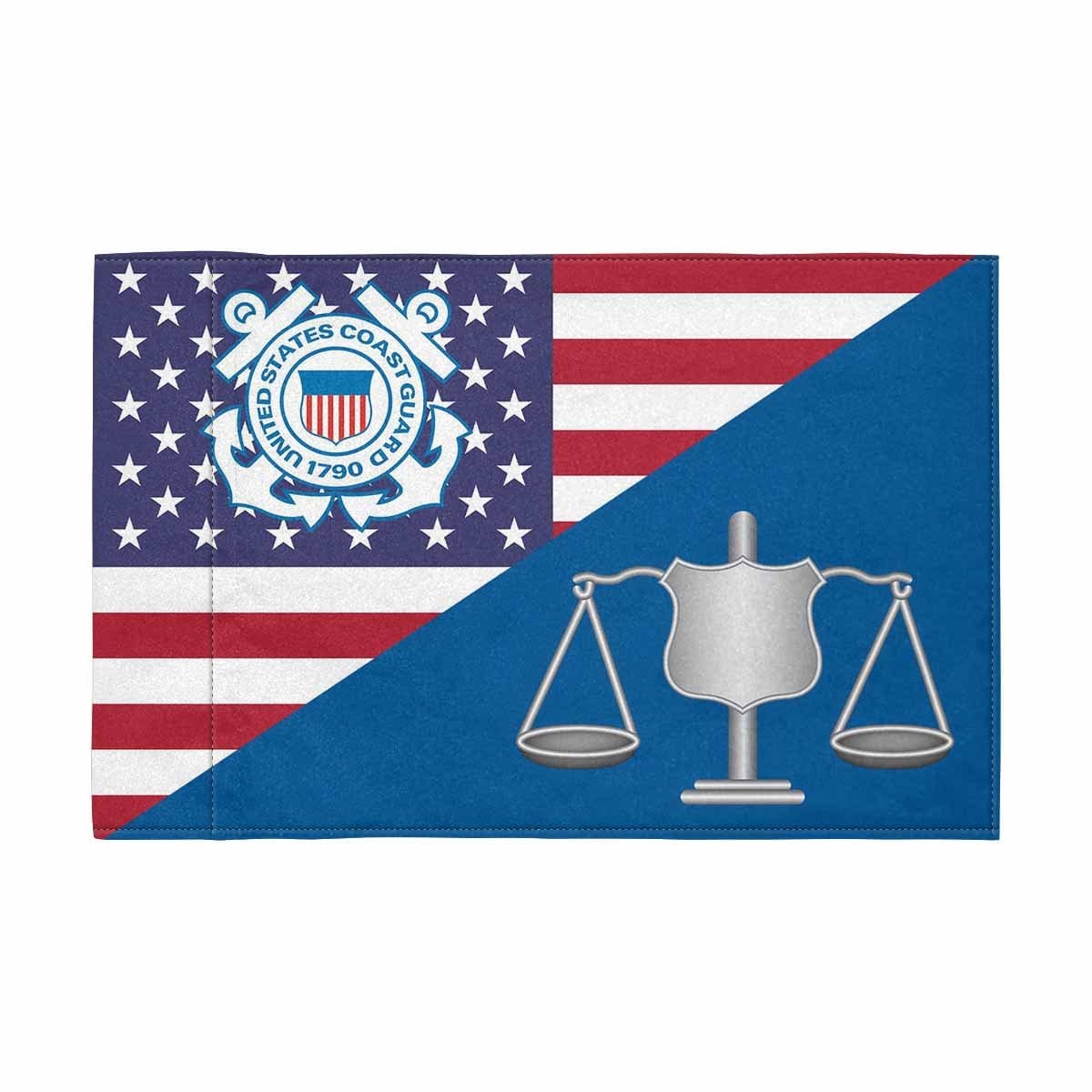 USCG IV Motorcycle Flag 9" x 6" Twin-Side Printing D01-MotorcycleFlag-USCG-Veterans Nation