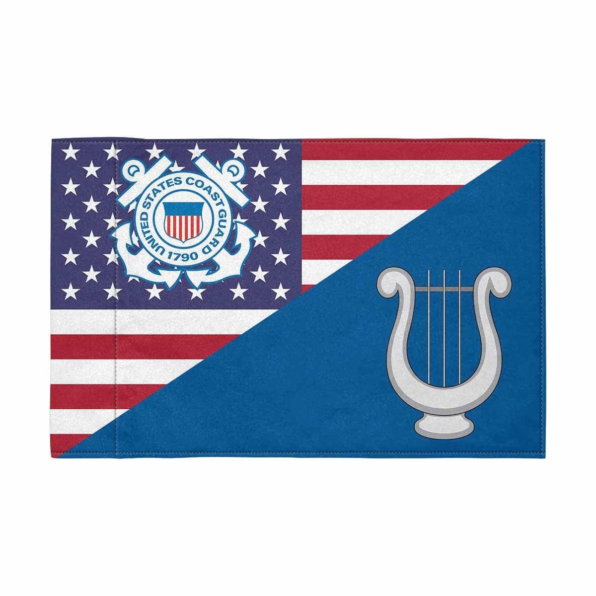 USCG MU Motorcycle Flag 9" x 6" Twin-Side Printing D01-MotorcycleFlag-USCG-Veterans Nation