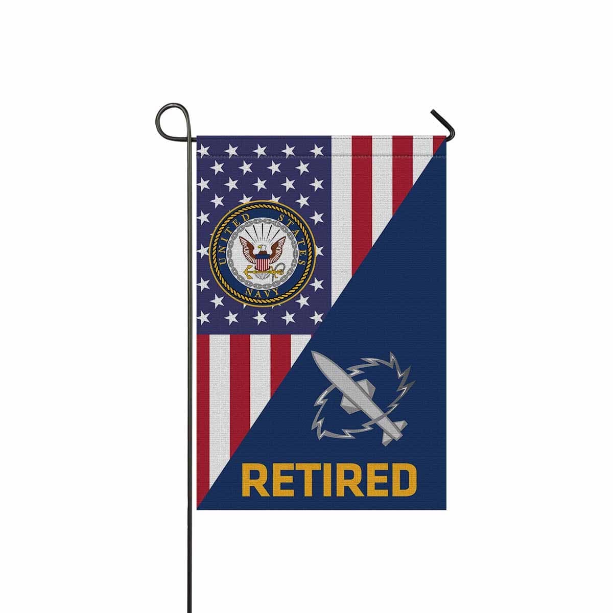 US Navy Missile Technician Navy MT Retired Garden Flag/Yard Flag 12 inches x 18 inches Twin-Side Printing-GDFlag-Navy-Rate-Veterans Nation