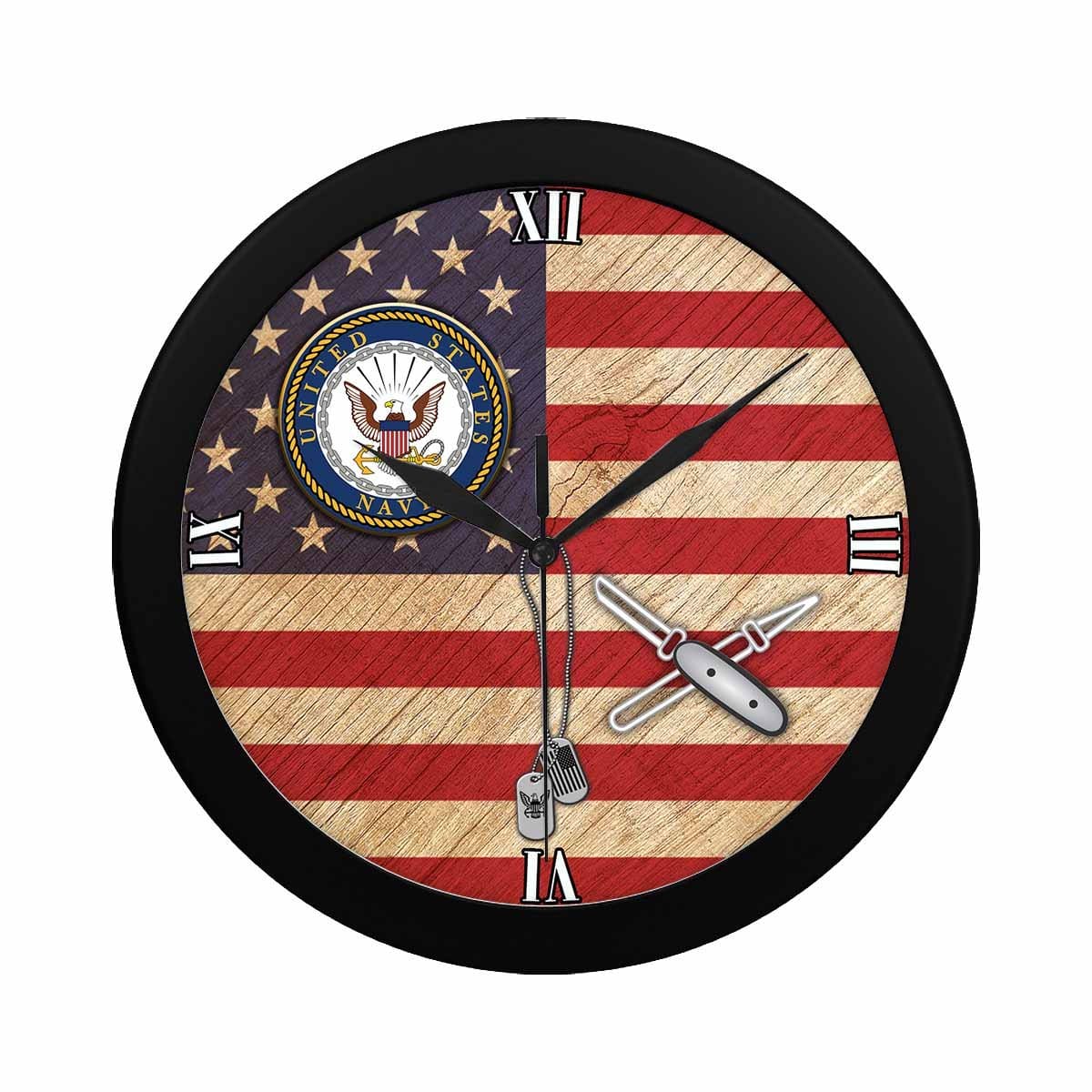 US Navy Lithographer Navy LI Wall Clock-WallClocks-Navy-Rate-Veterans Nation