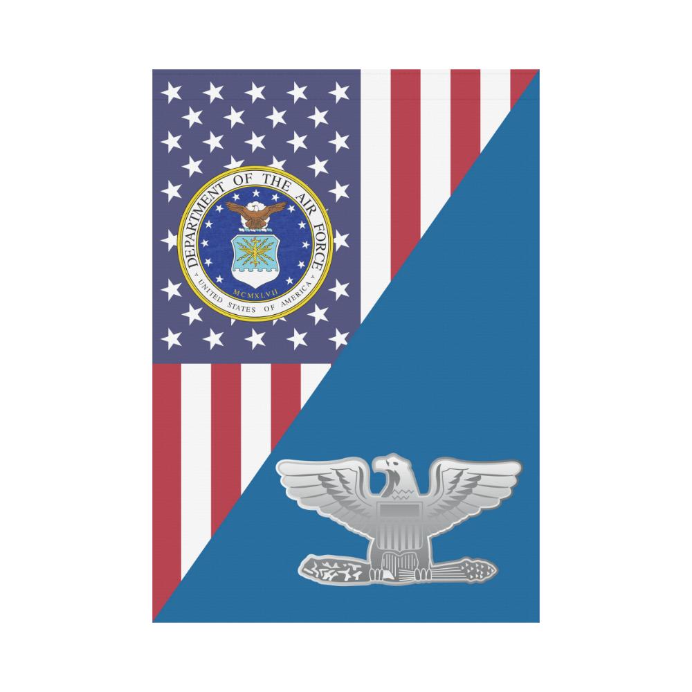 US Air Force O-6 Colonel Col O6 Field Officer House Flag 28 inches x 40 inches Twin-Side Printing-HouseFlag-USAF-Ranks-Veterans Nation