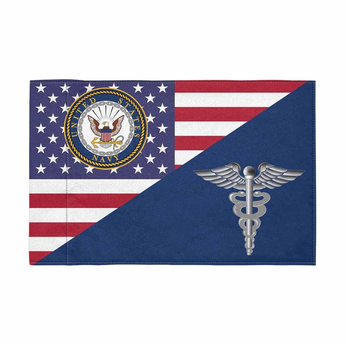 US Navy Hospital Corpsman Navy HM Motorcycle Flag 9" x 6" Twin-Side Printing D01-MotorcycleFlag-Navy-Veterans Nation