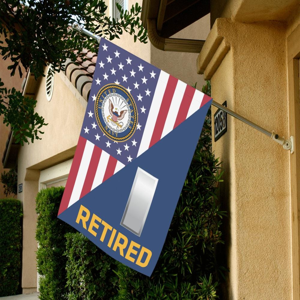 US Navy O-2 Lieutenant Junior Grade O2 LTJG Retired House Flag 28 inches x 40 inches Twin-Side Printing-HouseFlag-Navy-Officer-Veterans Nation