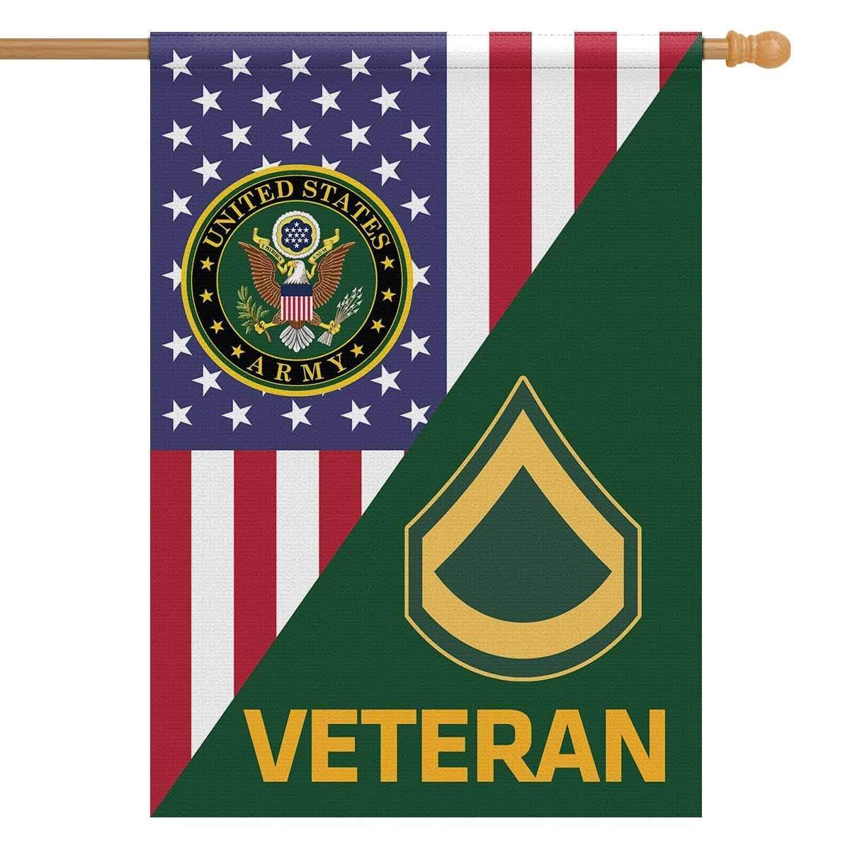 US Army Veteran Insignia With America Flag House Flag 28 Inch x 40 Inch Twin-Side Printing-HouseFlag-Army-Veterans Nation