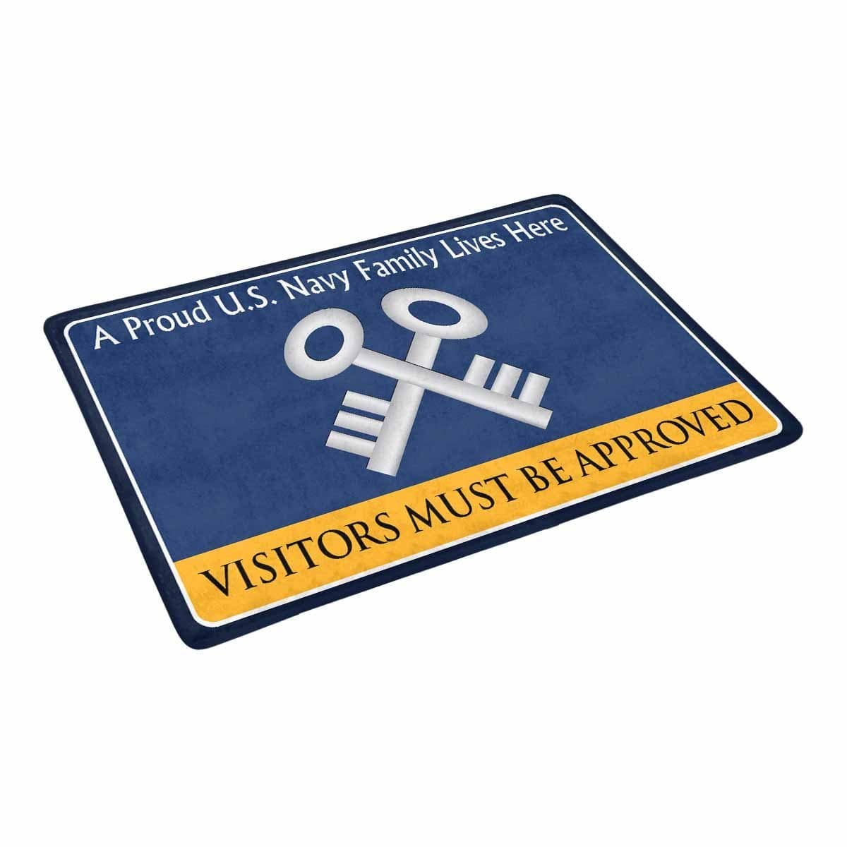 U.S Navy Storekeeper Navy SK Family Doormat - Visitors must be approved (23,6 inches x 15,7 inches)-Doormat-Navy-Rate-Veterans Nation