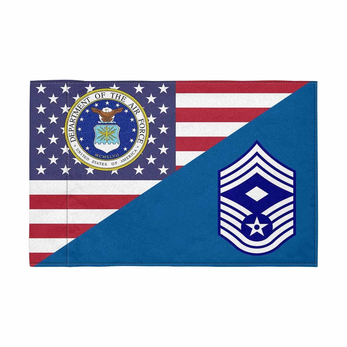 US Air Force E-9 First Sergeant Motorcycle Flag 9" x 6" Twin-Side Printing D01-MotorcycleFlag-USAF-Veterans Nation